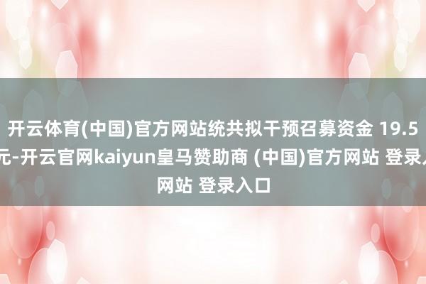 开云体育(中国)官方网站统共拟干预召募资金 19.5 亿元-开云官网kaiyun皇马赞助商 (中国)官方网站 登录入口