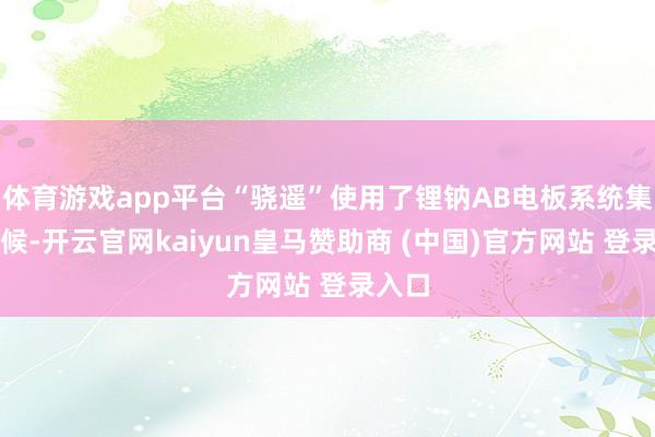 体育游戏app平台“骁遥”使用了锂钠AB电板系统集成时候-开云官网kaiyun皇马赞助商 (中国)官方网站 登录入口