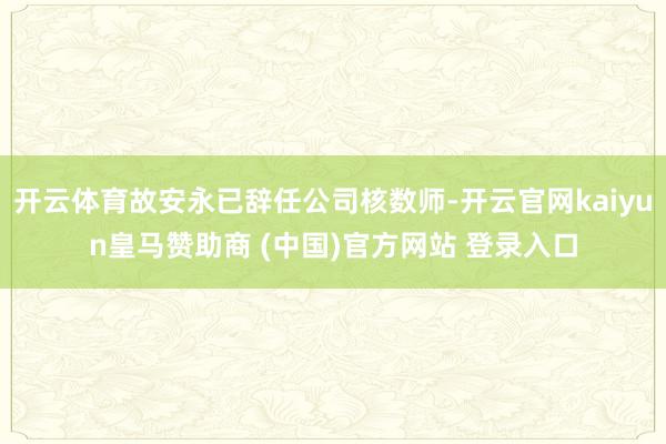 开云体育故安永已辞任公司核数师-开云官网kaiyun皇马赞助商 (中国)官方网站 登录入口