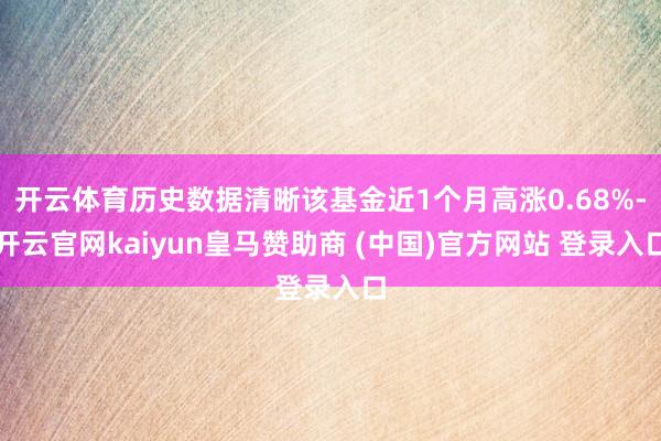 开云体育历史数据清晰该基金近1个月高涨0.68%-开云官网kaiyun皇马赞助商 (中国)官方网站 登录入口