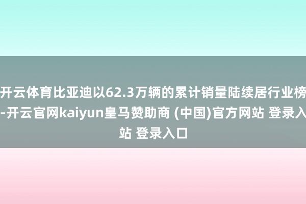 开云体育比亚迪以62.3万辆的累计销量陆续居行业榜首-开云官网kaiyun皇马赞助商 (中国)官方网站 登录入口