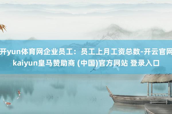 开yun体育网企业员工：员工上月工资总数-开云官网kaiyun皇马赞助商 (中国)官方网站 登录入口