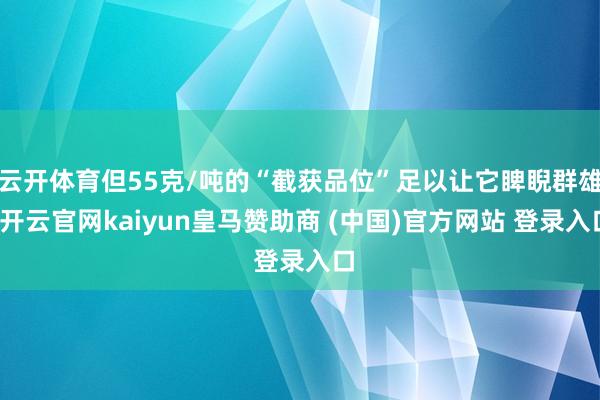 云开体育但55克/吨的“截获品位”足以让它睥睨群雄-开云官网kaiyun皇马赞助商 (中国)官方网站 登录入口